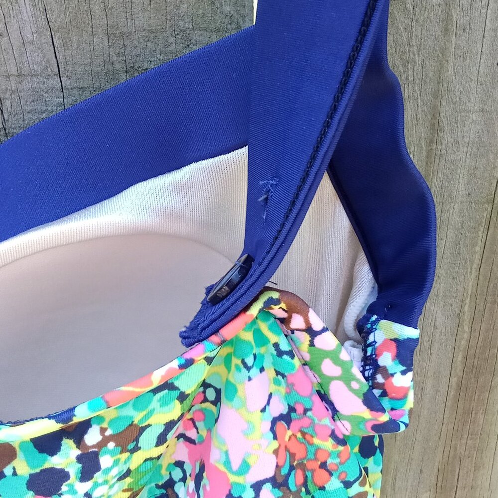 Rose Marie Reid Swimsuit One Piece Modest Print Size 12 Multicolor Padded - Picture 5 of 14